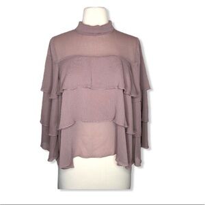 BISHOP + YOUNG Sheer Layered Ruffled Blouse